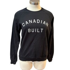 Peace Collective Womens Sweatshirt Crewneck "Canadian Built" Black Sz. M